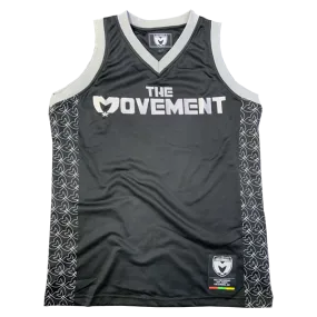 The Movement Fully Embroidered Jersey  (Silver & Black)