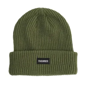 Theories Stamp Label Rib Knit Beanie Sage