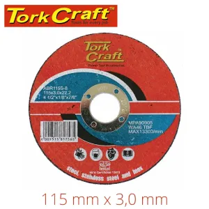 TORK CRAFT CUTTING DISC METAL & SS 115 x 3.0 x 22.22MM ABR115S-8