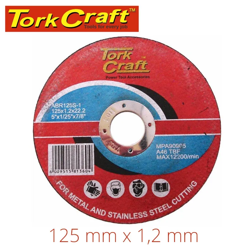 TORK CRAFT CUTTING DISC STEEL & SS 125 X 1.2 X 22.2MM ABR125S-1