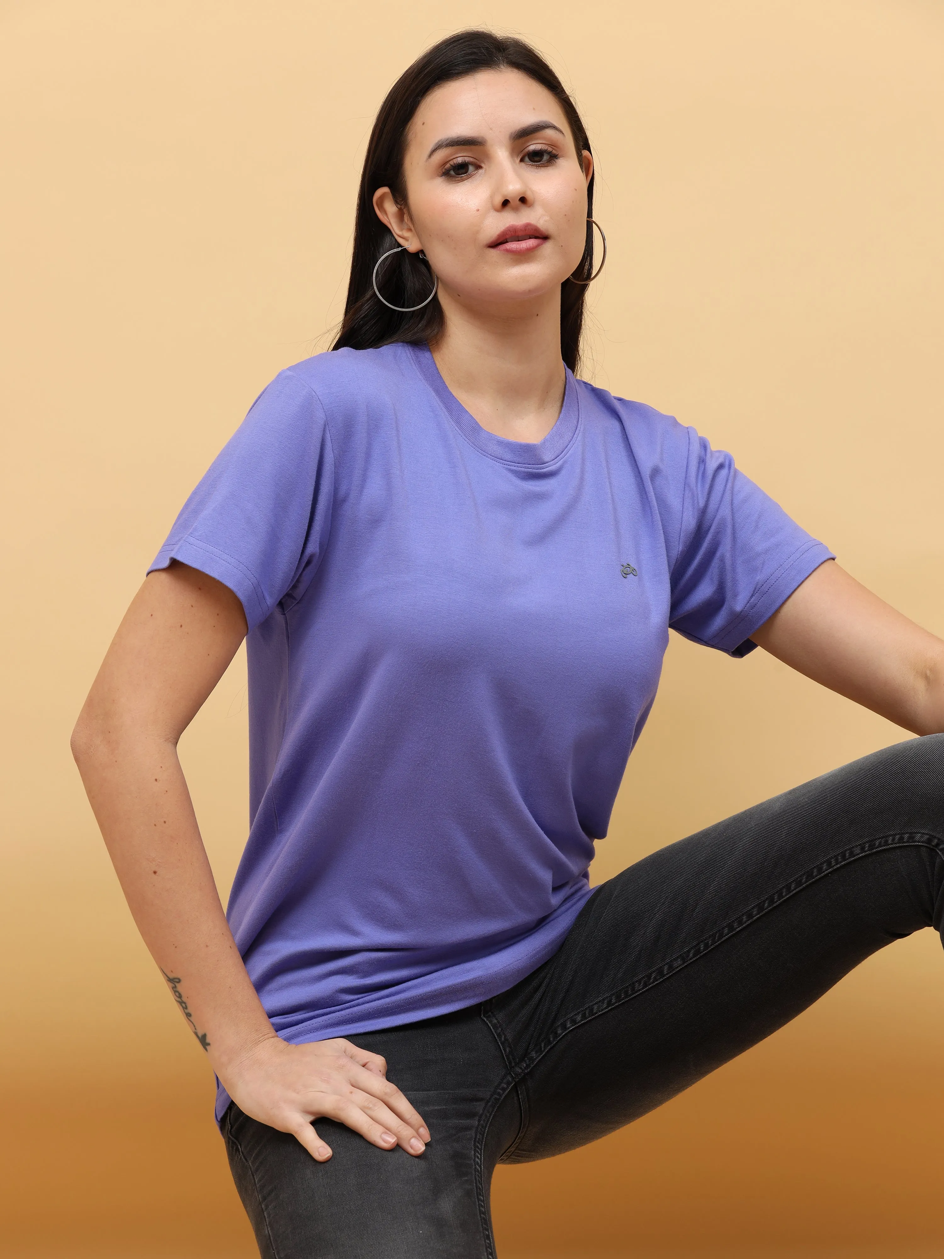 Veri Peri Purple Womens Bamboo Fabric T-Shirt