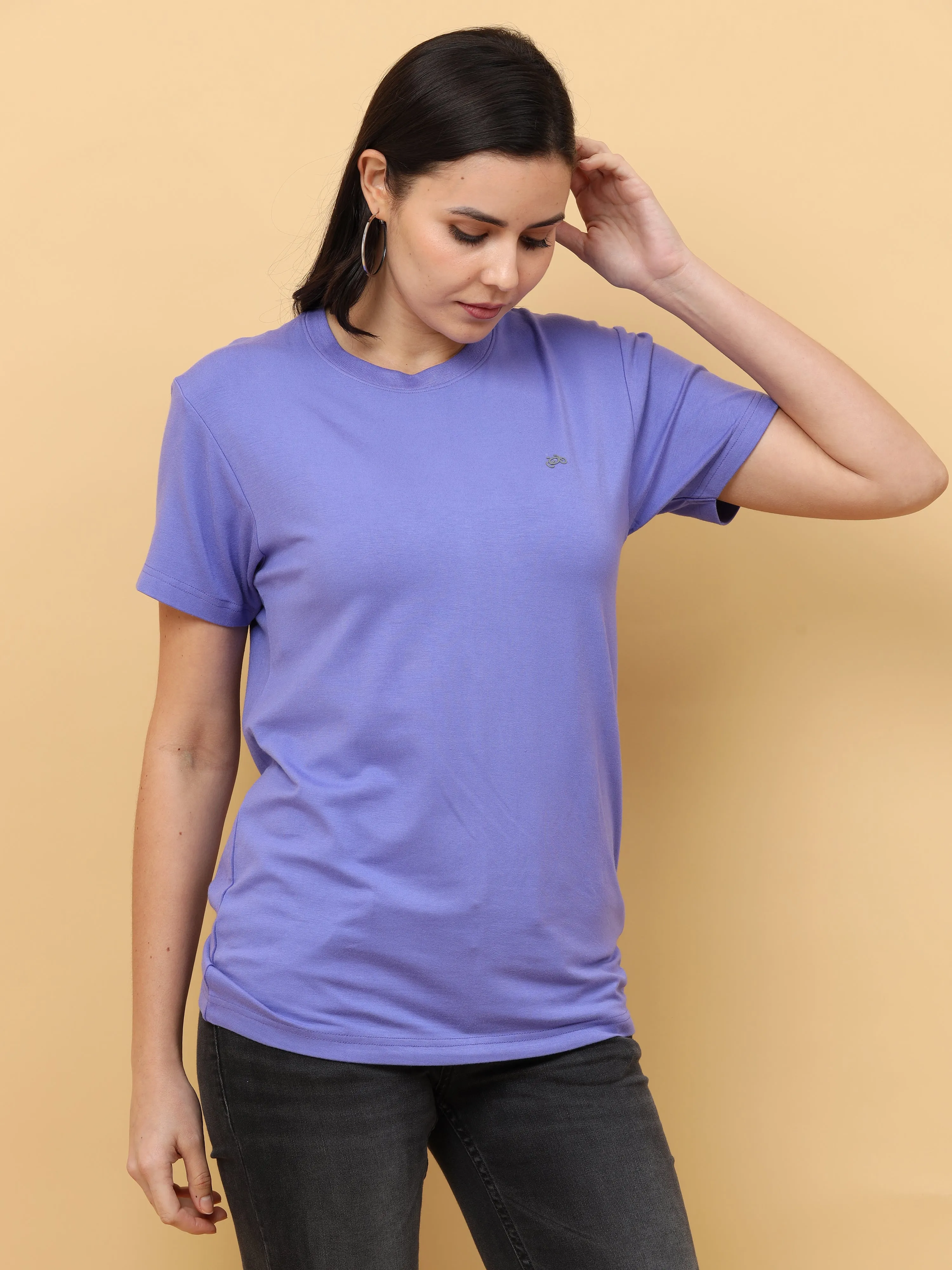 Veri Peri Purple Womens Bamboo Fabric T-Shirt