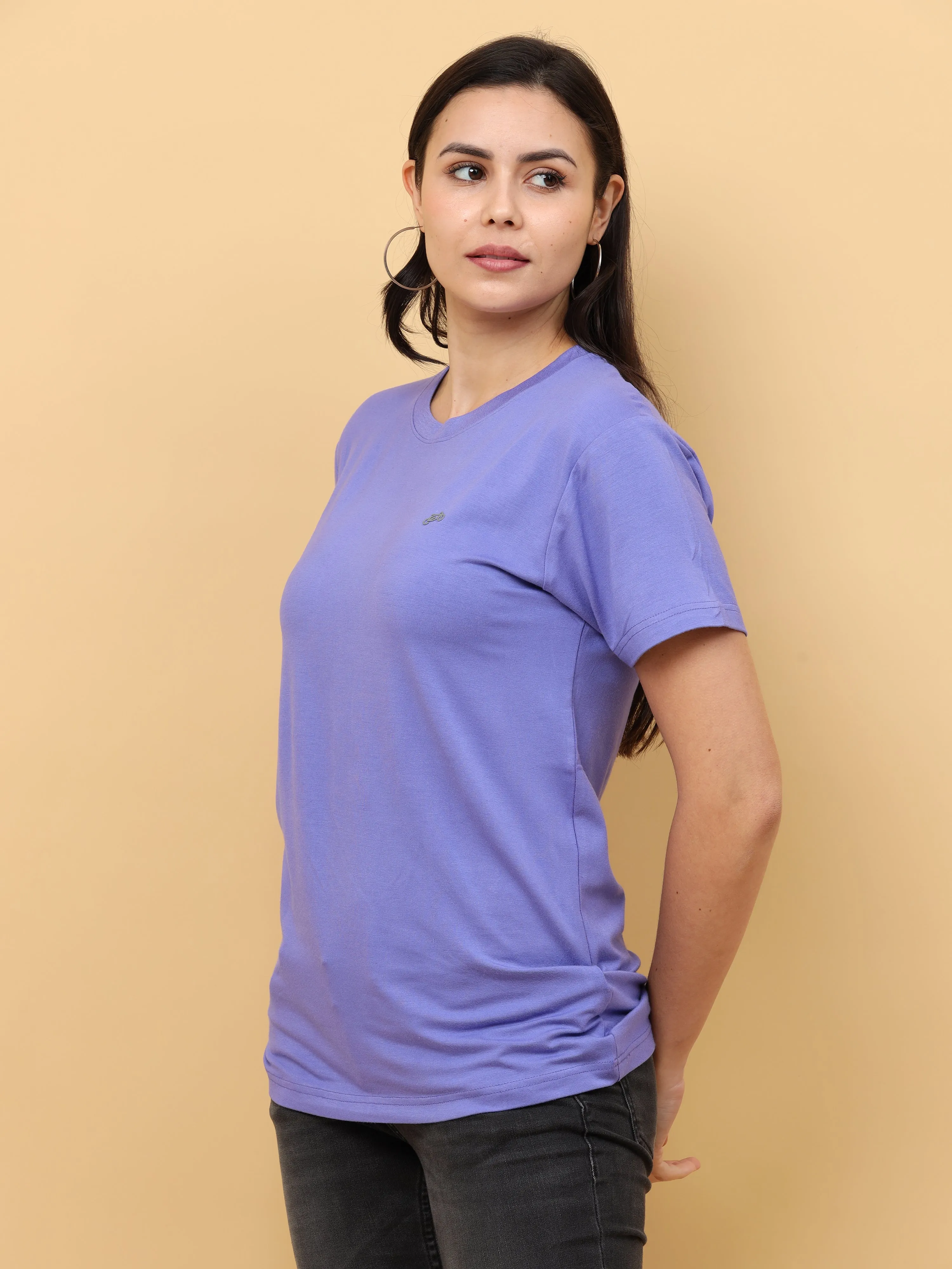 Veri Peri Purple Womens Bamboo Fabric T-Shirt