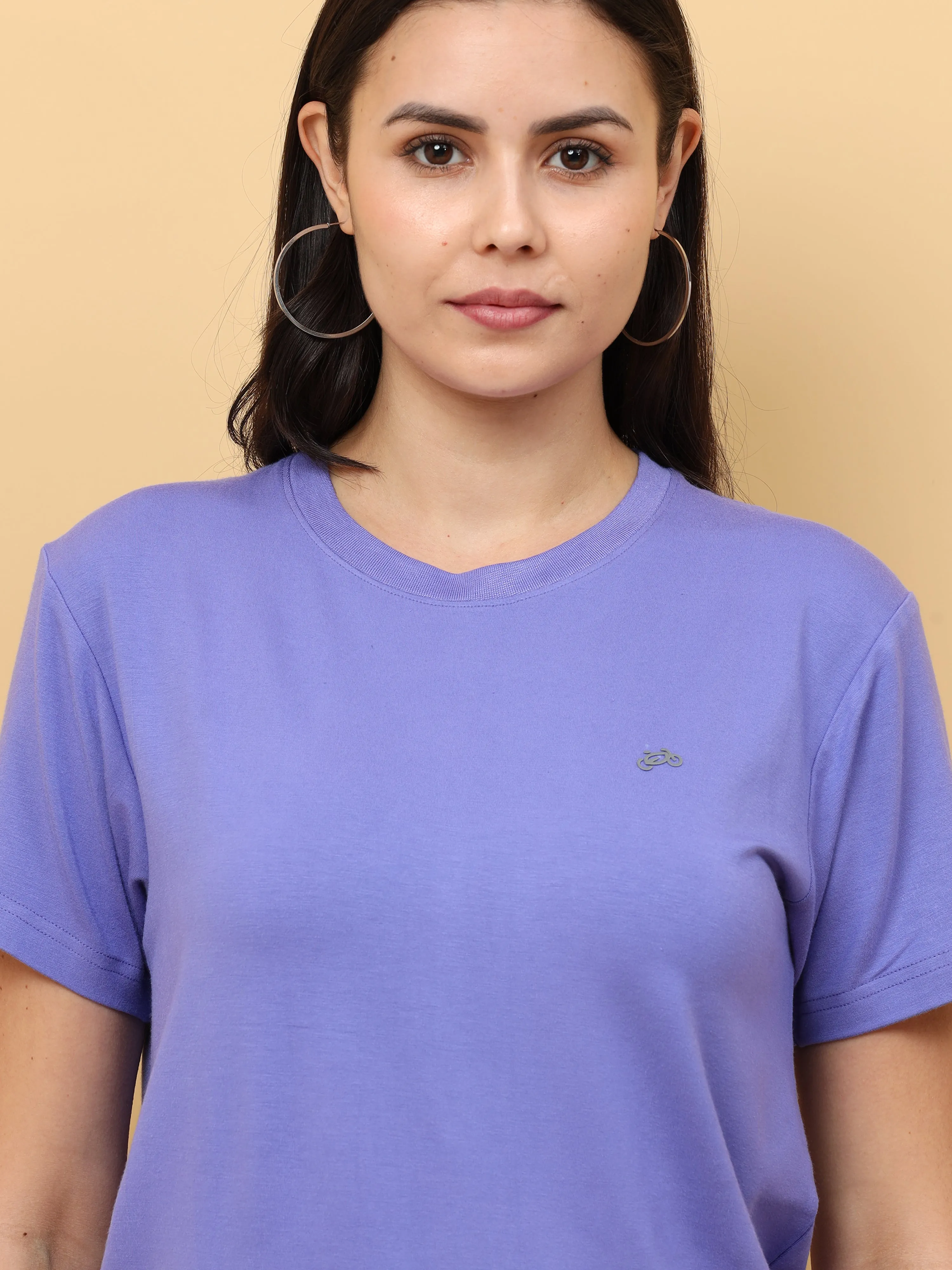 Veri Peri Purple Womens Bamboo Fabric T-Shirt