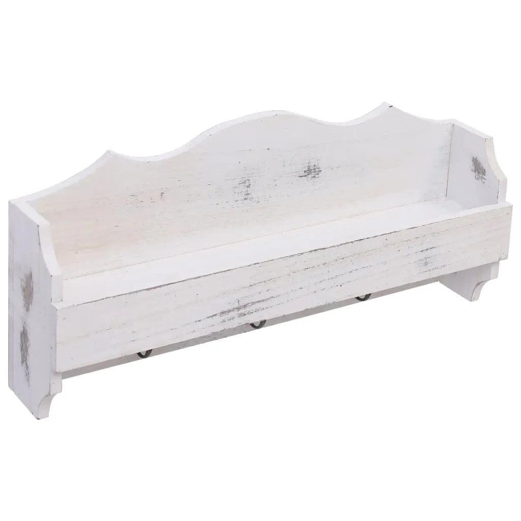 Wall Mounted Coat Rack White 50x10x23 cm Wood