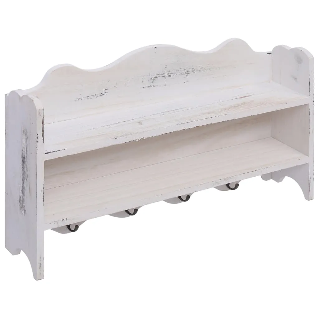 Wall Mounted Coat Rack White 50x10x30 cm Wood