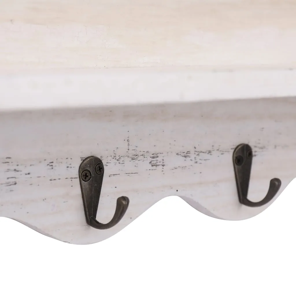 Wall Mounted Coat Rack White 50x10x30 cm Wood