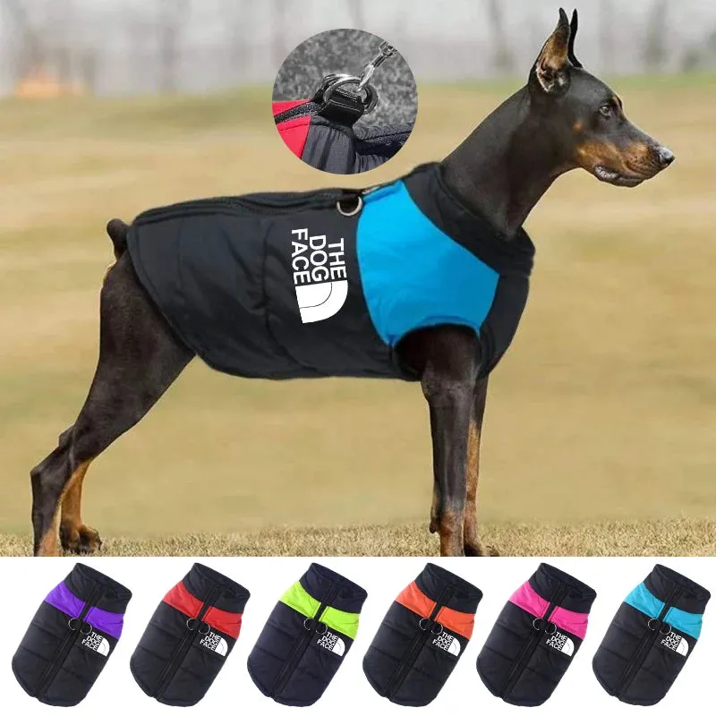 Waterproof Warm Dog Clothes Pet Coat Winter Vest Padded Zipper Jacket Dog Clothing for Small Medium Big Dogs the Dog Face Outfit