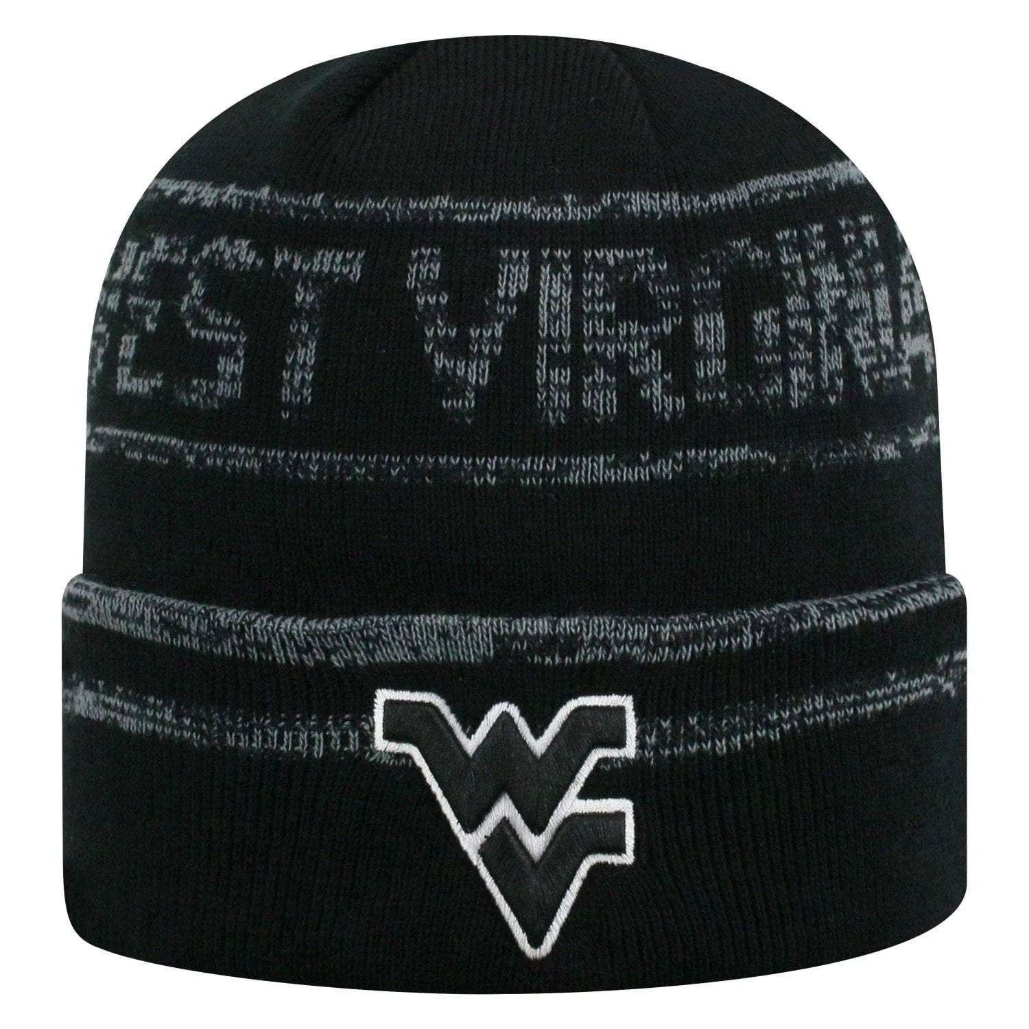 West Virginia Mountaineers TOW Black Striped "Effect" Cuffed Knit Beanie Cap