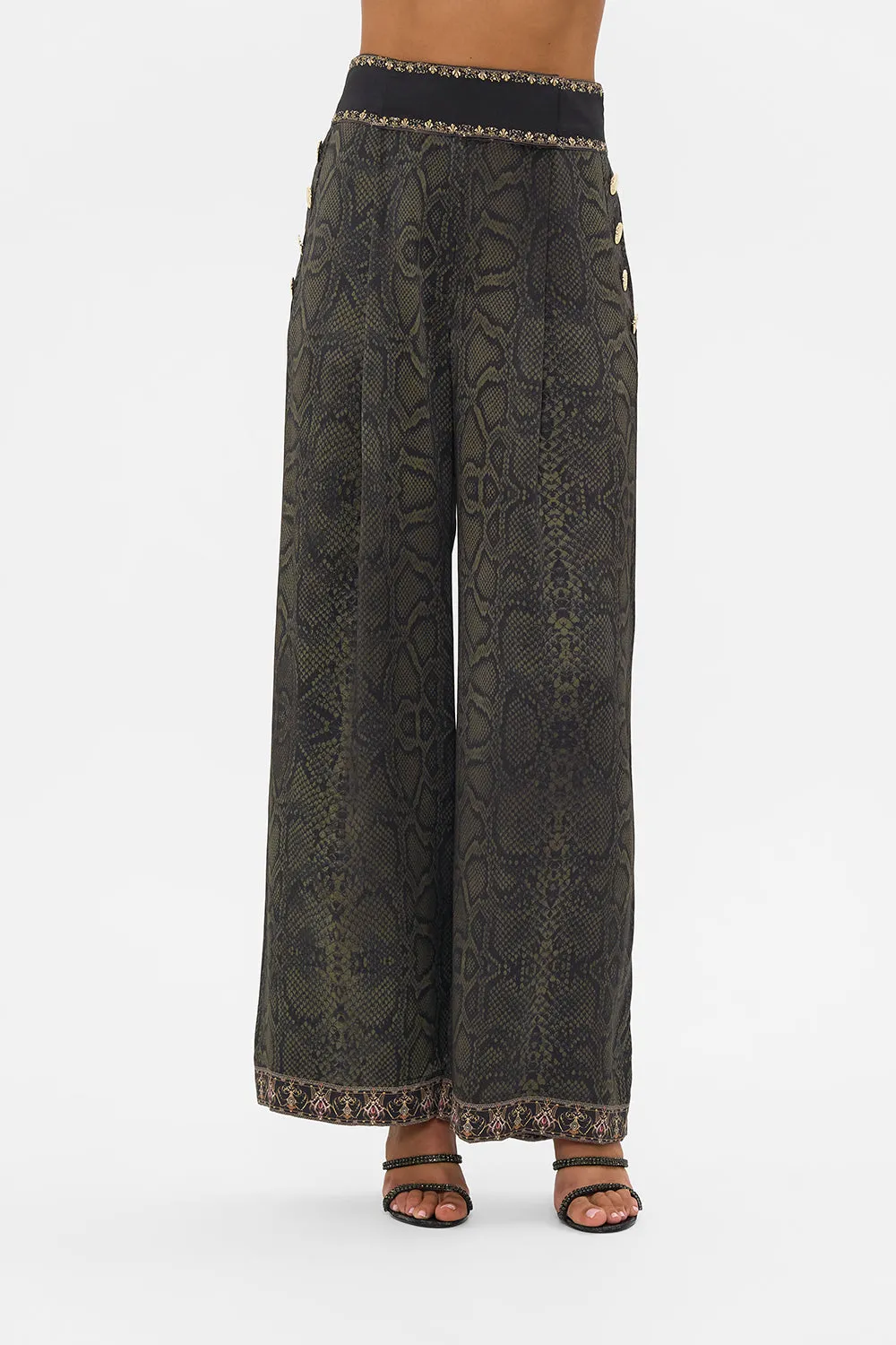 WIDE LEG PANT WITH BUTTONS NOUVEAU NOIR