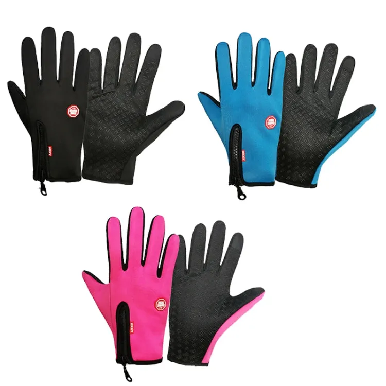 Winter Outdoor Riding Sports Waterproof Touch Screen Glove, Size: M(H041 Red)