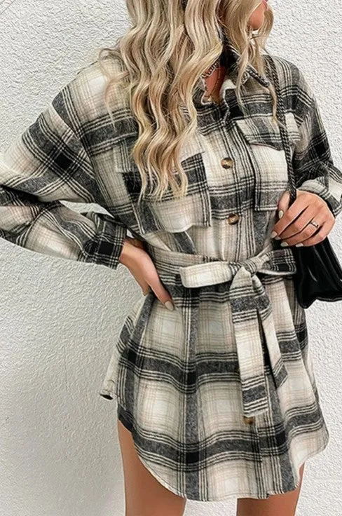 Winter Weather Flannel Shirt Dress