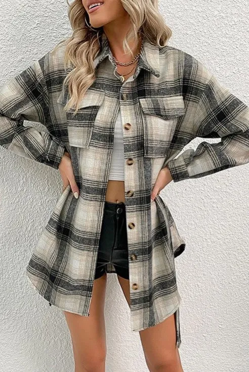 Winter Weather Flannel Shirt Dress