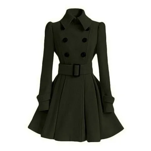 Winter Women Overcoat Slim A-Line Trench Coat