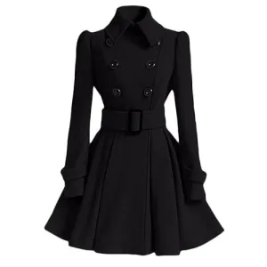 Winter Women Overcoat Slim A-Line Trench Coat