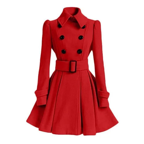 Winter Women Overcoat Slim A-Line Trench Coat