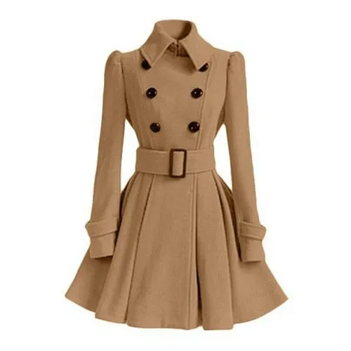 Winter Women Overcoat Slim A-Line Trench Coat