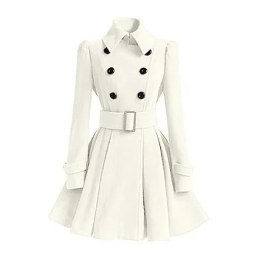 Winter Women Overcoat Slim A-Line Trench Coat