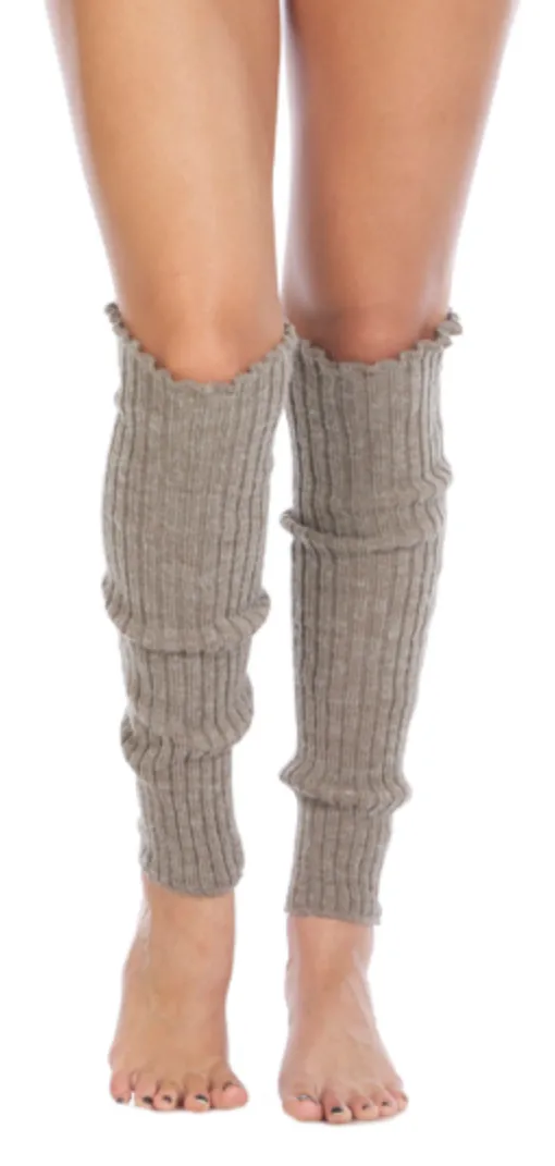 Woman's Cable Knit Leg Warmers -Mocha