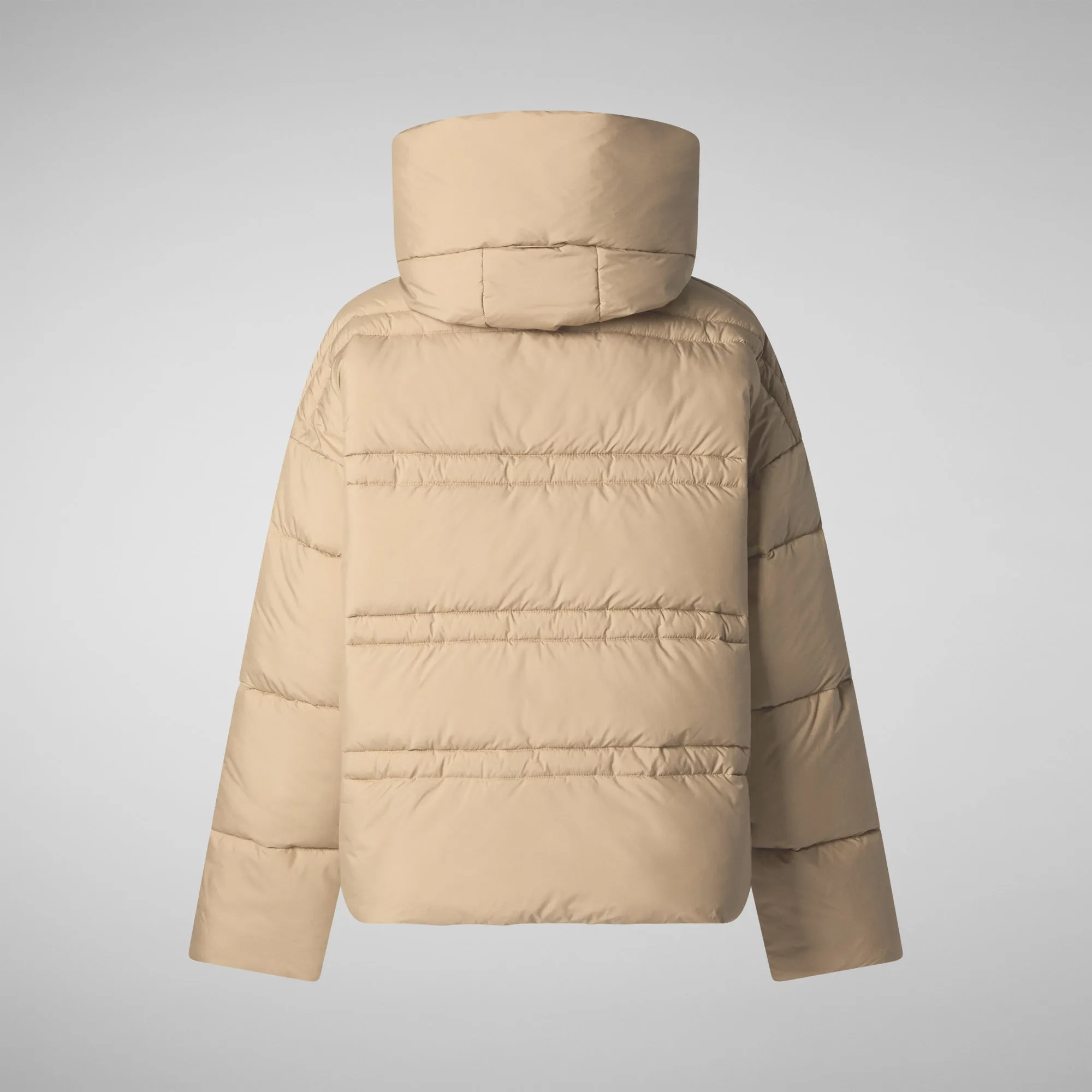 Women's animal free puffer jacket Keri in sturdust beige