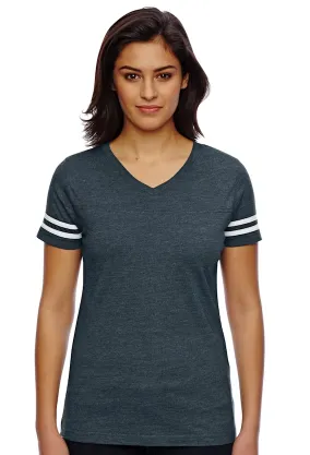 Women's Football T-Shirts | Women's V Neck T-Shirts - Charcoal