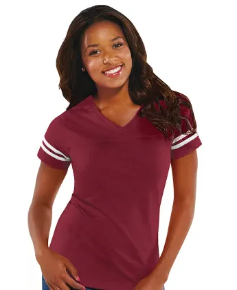 Women's Football T-Shirts | Women's V Neck T-Shirts - Garnet