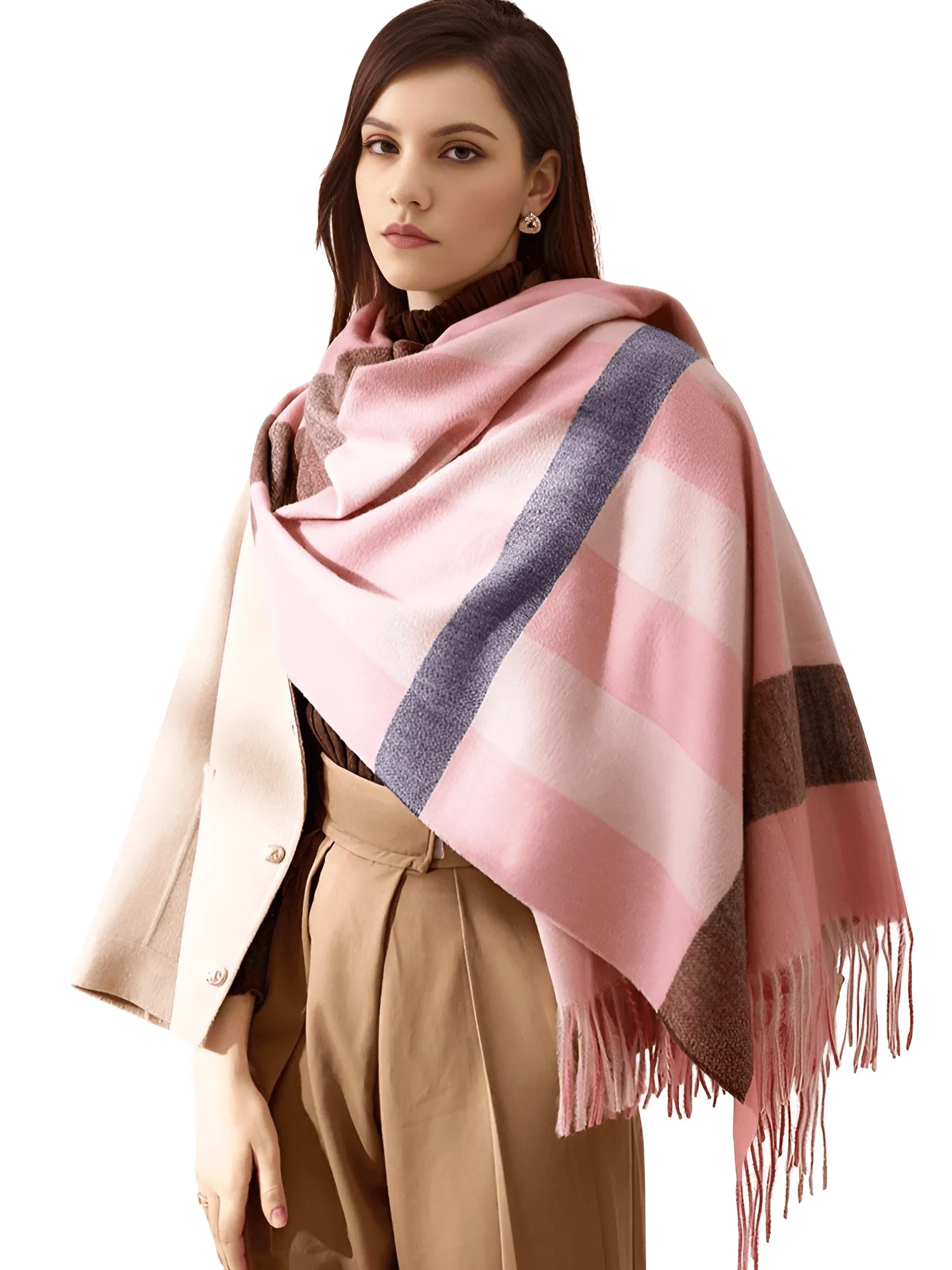 Women's Long Fashion Scarves With Tassels