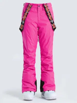 Women's Rose Thermal Warm High Waterproof Windproof Snowboard Ski Pants