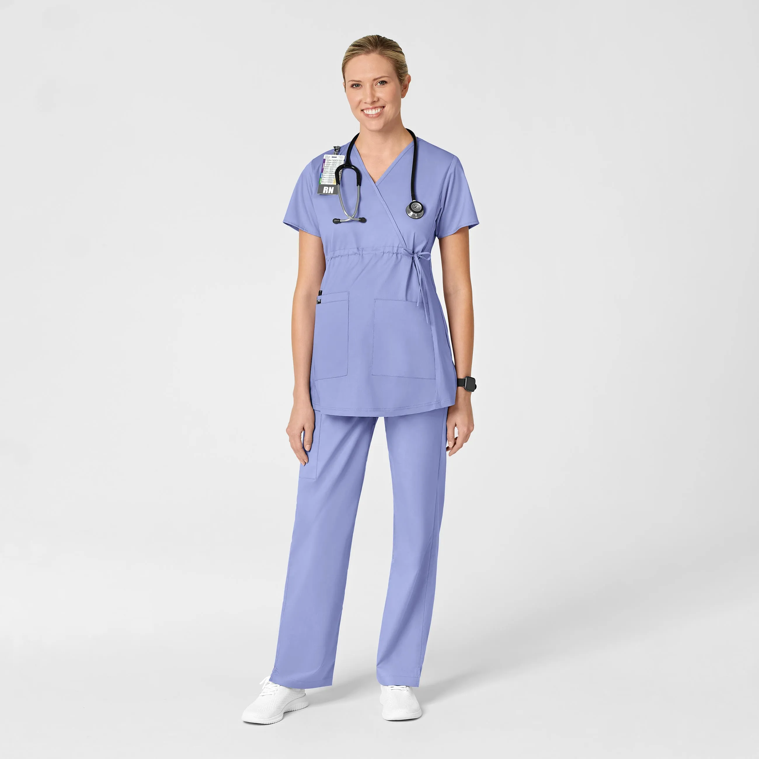 WonderWORK Maternity Cargo Scrub Pant - Ceil Blue