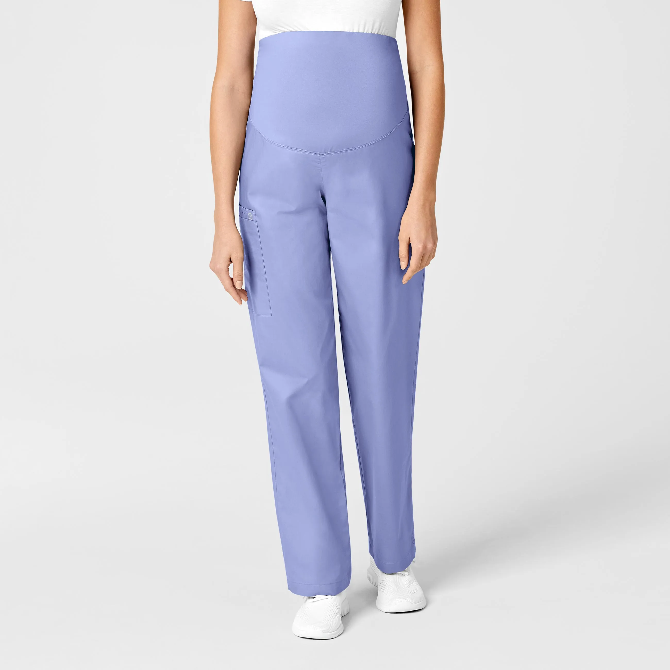 WonderWORK Maternity Cargo Scrub Pant - Ceil Blue