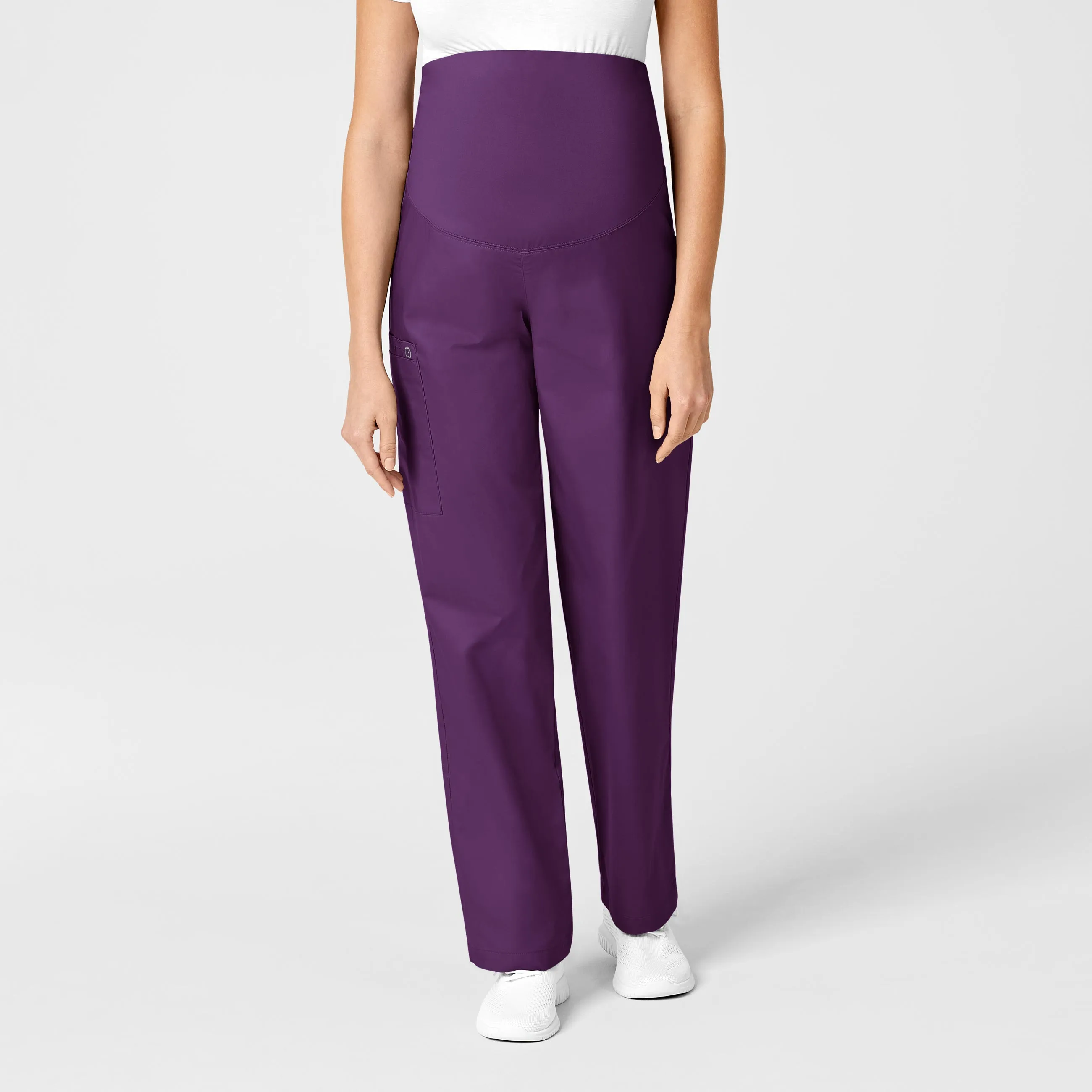 WonderWORK Maternity Cargo Scrub Pant - Eggplant