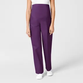 WonderWORK Maternity Cargo Scrub Pant - Eggplant