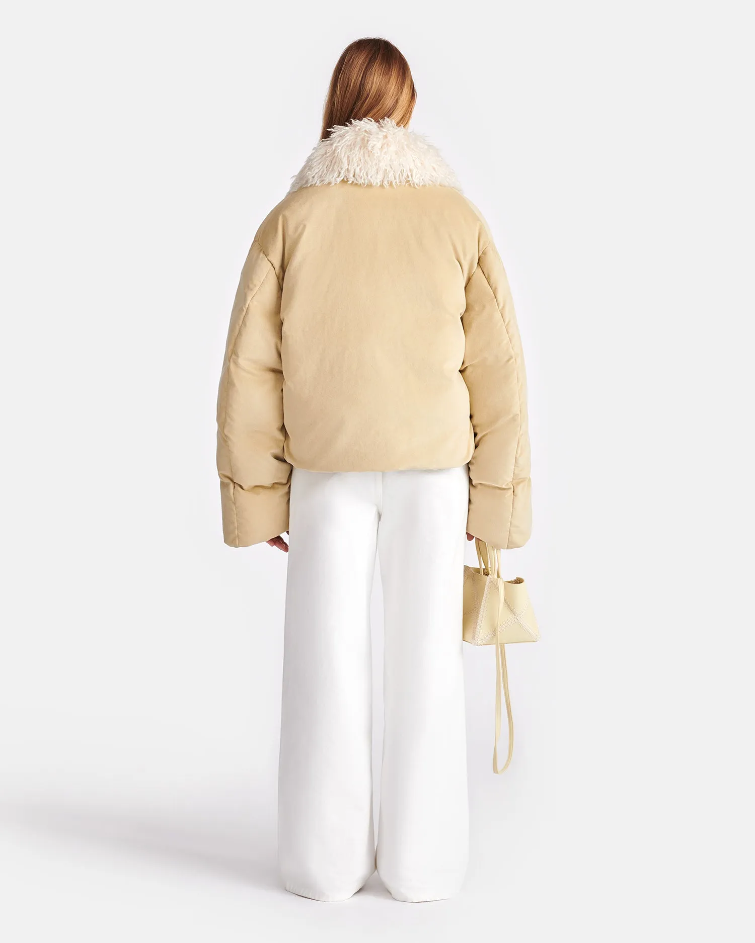 Zacharie - Alt-Suede and Faux-Fur Jacket - Beige/Creme