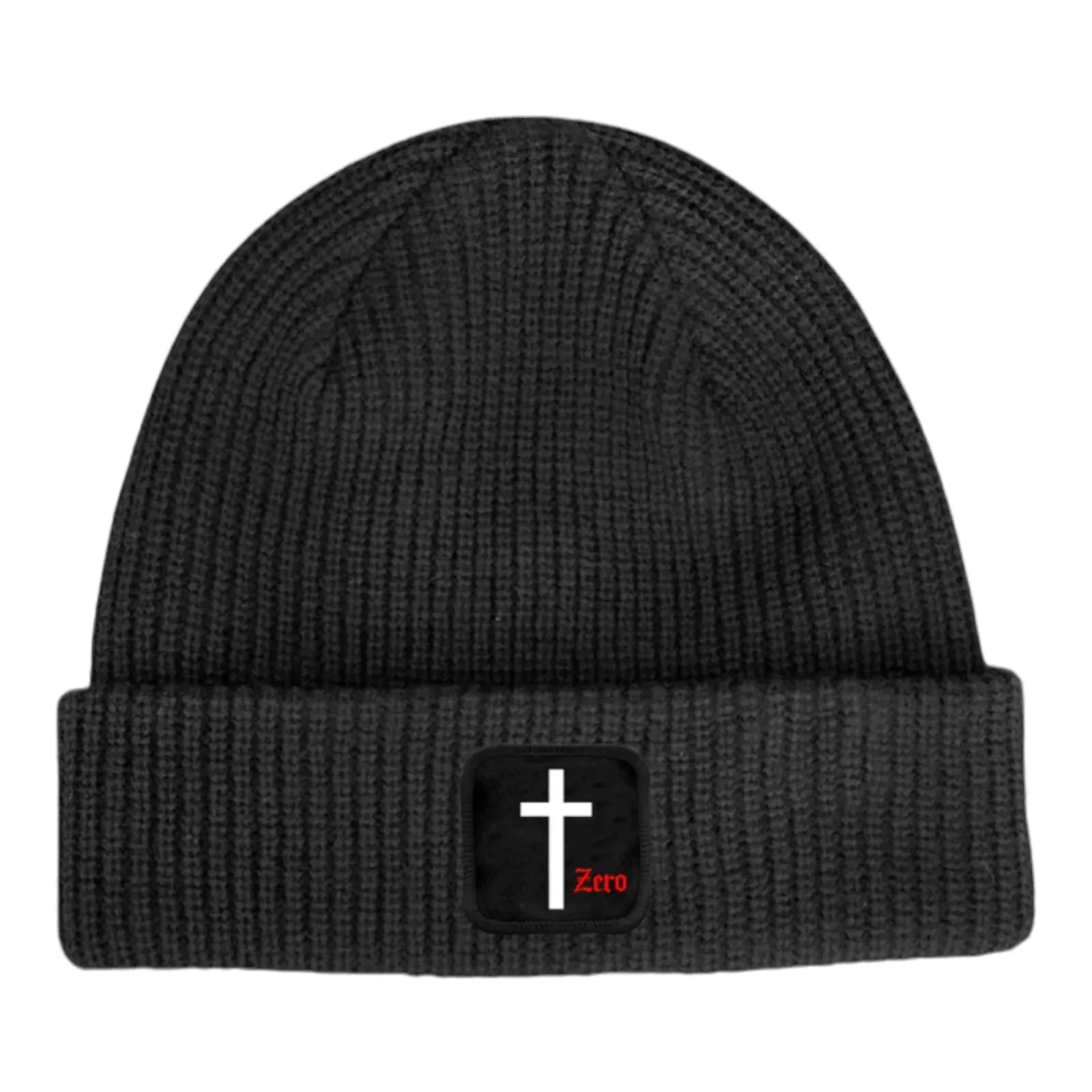 ZERO CROSS PATCH BEANIE - BLACK